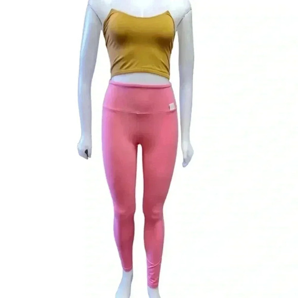 Lucy & Yak Pink High Rise Organic Cotton Leggings Size Small - Picture 2 of 9